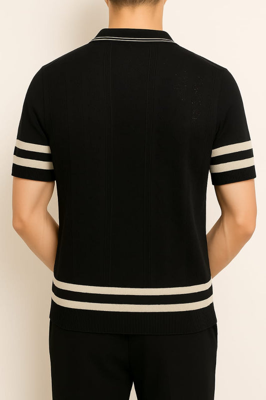 Imported Knitted Polo Sweater