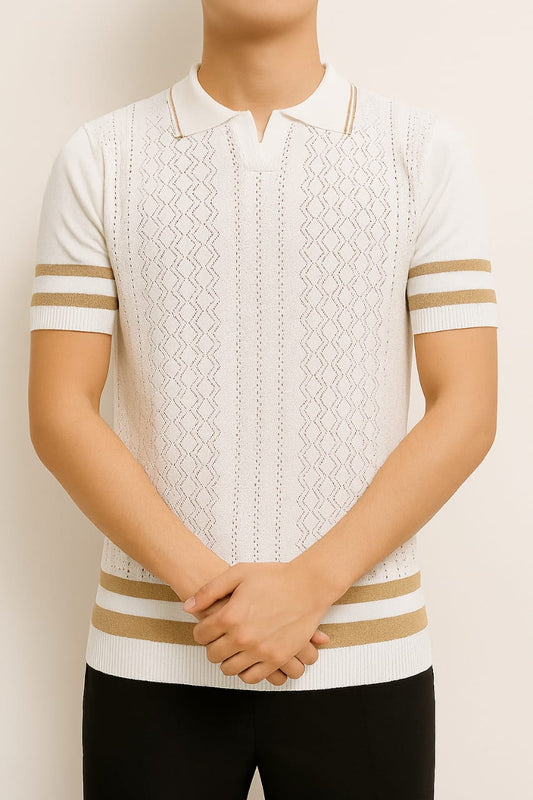 Imported Knitted Polo Sweater