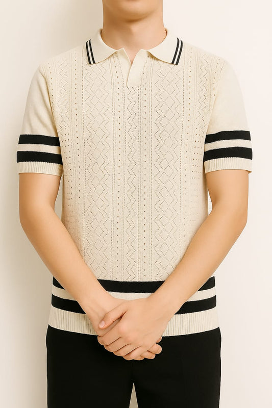 Imported Knitted Polo Sweater